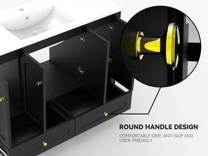 Bathroom Vanity With Sink Combo, 4 Soft Close Doors And 2 Drawers