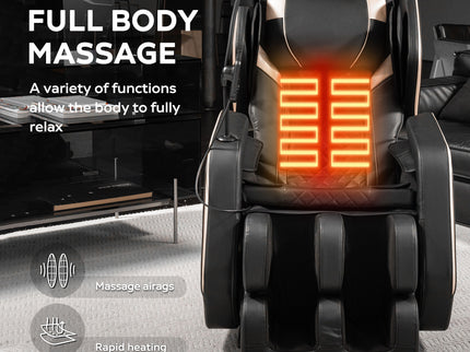 Zero Gravity Massage Chair Recliner With 10 Massage Heads And Full Body Air Pressure - Black