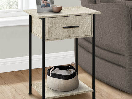 Contemporary 2 Tier Accent Table With Storage Drawer