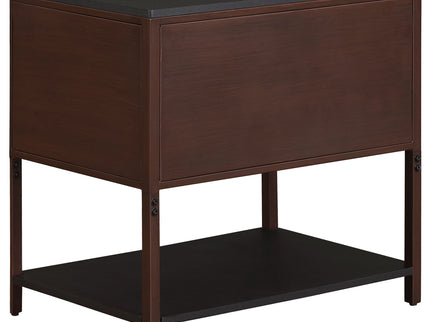 Tova - 2 Drawer Side Table With Shelf - Dark Brown
