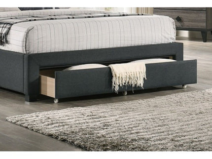 Modern Button Tufted Arch Headboard Bed With Storage Footboard