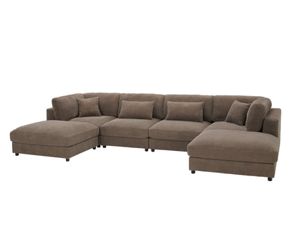 Upholstered Modular Sectional & Custom Configuration And Toss Pillows