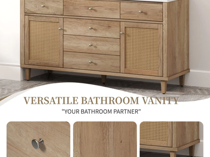 Bathroom Vanity With Sink, 5 Legs, Soft Close Drawers