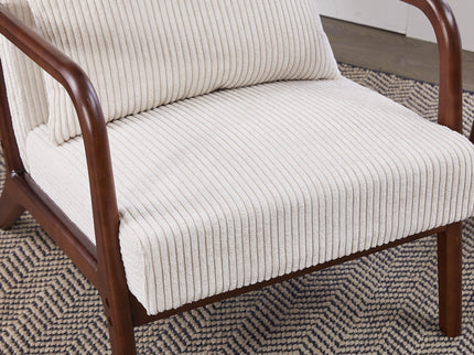 Accent Chair With Pillow And Wood Frame