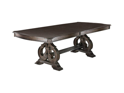 Dining Table With Expandable Leaf And Trestle Base Dining Room - Natural / Rustic
