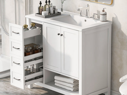 Modern Bathroom Vanity With Sink Top, 2 Doors And 2 Drawers