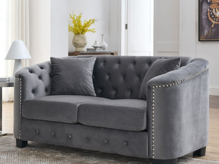 Modern Chesterfield Sofa With Tufted Backrest For Living Room