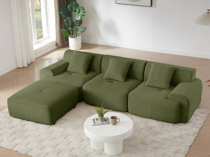L Shaped Modular Sectional Sofa And Movable Ottoman