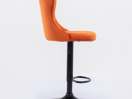 Swivel Barstools Adjusatble Seat Height, Modern Upholstered Bar Stools With Backs Comfortable Tufted For Home Pub And Kitchen Island (Set of 2)