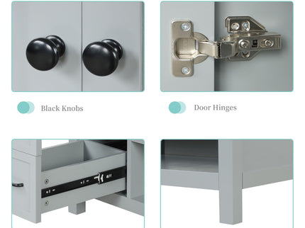 Bathroom Vanity With Sink Top, Bathroom Vanity Cabinet With 2 Doors And 2 Drawers, Open Shelf