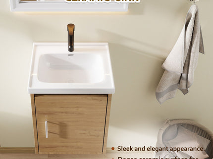 Floating Bathroom Vanity Combo, Wall Mounted Cabinet With Sink & Soft Close Doors For Small Bathrooms