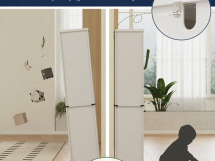 Pantry Cabinet With LED Lights And Barn Door With Tempered Glass Shelves - White