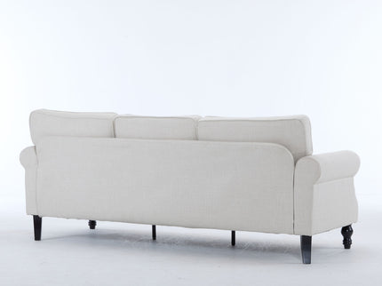 Rolled Arm Sofa With Nailhead Trim With Wooden Legs