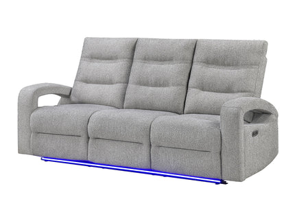 Isolde - Power Reclining Sofa, LED Lighting - Gray
