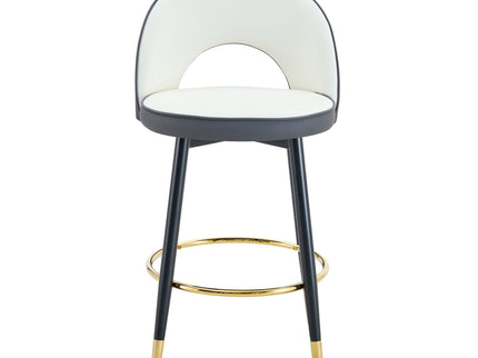 Upholstered Rotatable Bar Chair With Metal Legs For Dining Room