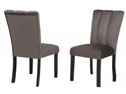 Dining Chairs With Pedestal Base (Set of 2) - Black / Brown