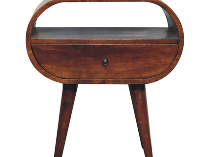 Large Chestnut Circular Bedside
