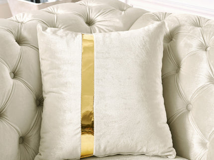 L Shaped Chesterfield Sectional Sofa With Stainless Steel Accents