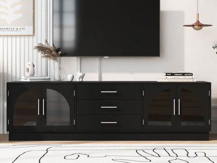 Modern Minimalist TV Stand, Entertainment Center Media Console Cabinet With Adjustable Shelves For Living Room