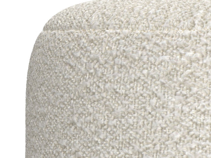 Chantal - Round Pouf - White