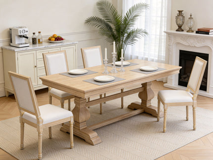 Dining Chairs With Upholstered Square Back (Set of 2)