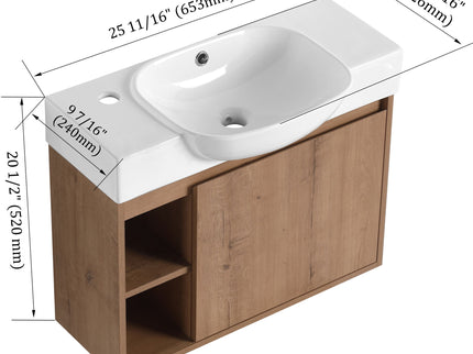 Sleek Design Freestanding Bathroom Vanity With Sink, Soft Close Door