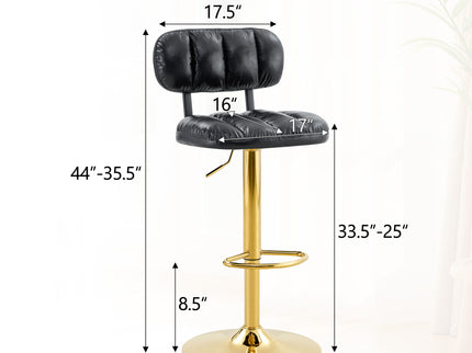 Adjustable Height Bar Stools & Footrest For Kitchen Island (Set of 2)