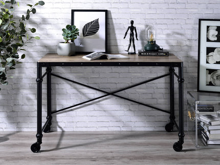 Oklarth - Rustic Writing Desk - Black / Oak