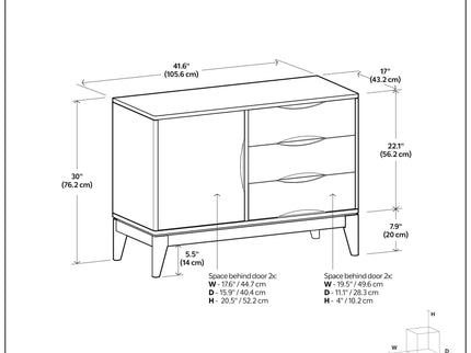 Harper - 3 Drawer Sideboard - Walnut Brown