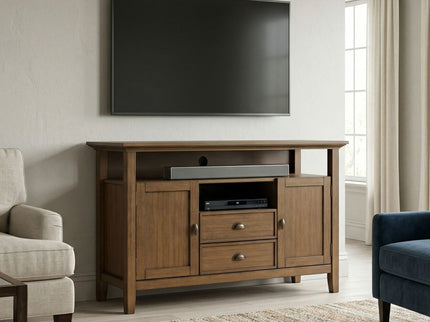 Redmond - Tall TV Media Stand - Rustic Natural Aged Brown