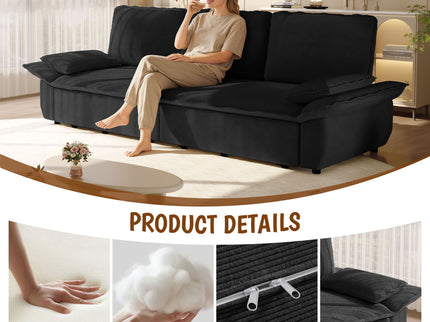 King Size Pull Out Sofa Bed, 3 In 1 Convertible Multifunctional