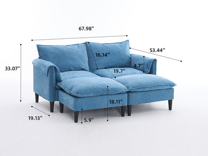 Convertible Combination Sofa With Footstools With Storage