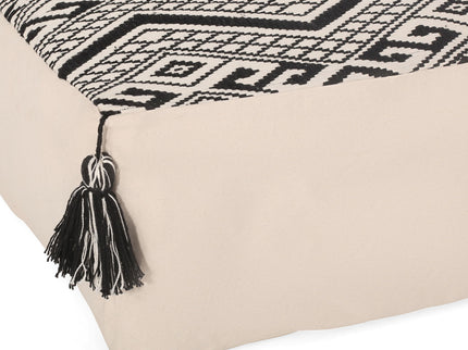 Kiki - Rectangular Pouf Ottoman Floor Cushion Natural - Black