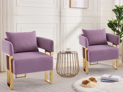 Modern Decorative Chair Teddy Fleece Upholstered And Metal Foot