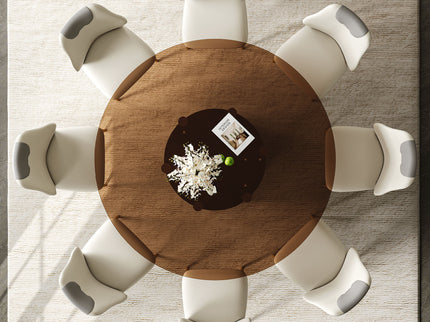 Modern Round Dining Table Set With Glass Top And Steel Legs