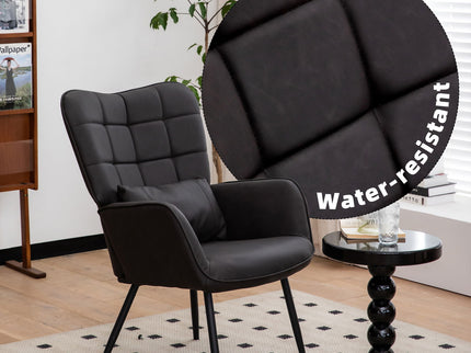 Modern Accent Arm Chair High Back With Metal Legs And Soft Padded