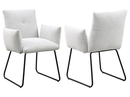 Donica - Upholstered Dining Arm Chair (Set of 2) - Light Gray