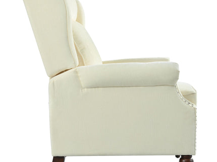 Push Back Recliner Chair Upholstered Recliner Armchair With Classic Wing Back And Solid Gourd-Shaped Legs