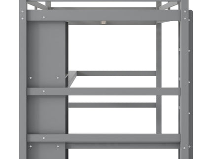 Loft Bed With Built In Desk And Multifunction Shelves