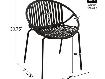 Stackable Outdoor Chairs With Breathable Plastic Backrest (Set of 2)