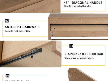 Modern Minimalist Bathroom Cabinet With Soft Close Drawers And Floating Mounting Design