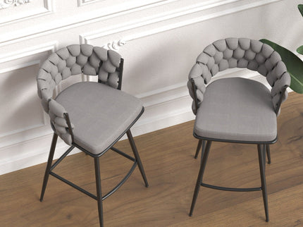 Bar Stool 360 Swivel With Back Footrest