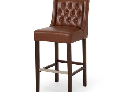 Solstara - Upholstered Dining Barstool With Button Tufted And Wing Back