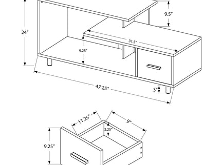 TV Stand, Console, Media Entertainment Center, Storage Drawer, Contemporary