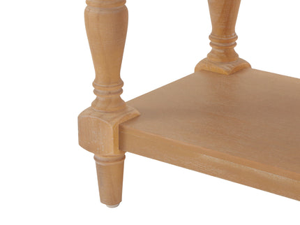 Console Table With 4 Soft Close Drawers, Thick Bottom Shelf For Living Room - Natural