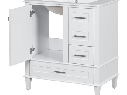 Bathroom Vanity, Modern Bathroom Cabinet With Sink Combo Set, Bathroom Storage Cabinet With A Soft Closing Door And 3 Drawers, Solid Wood Frame