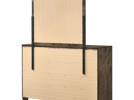 Bren - 8 Drawer Dresser With Mirror - Rustic Brown
