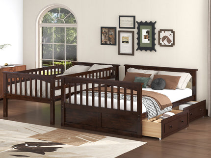 Bunk Bed With Drawers, Convertible Storage Bed