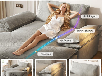 Modern Oversized Double Chaise Lounge Chair