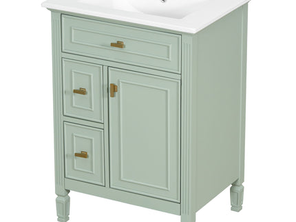 Bathroom Vanity With Sink, Flip Drawer, 2 Drawers, Adjustable Shelf
